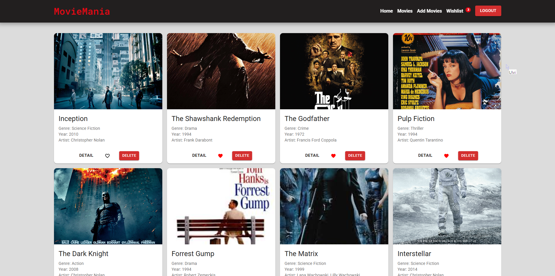 MovieMania — Film İdarəetmə Platforması